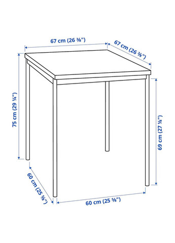 Стіл і 2 стільці ІКЕА SANDSBERG / SANDSBERG 67х67 см (s99420417) IKEA (278407652)