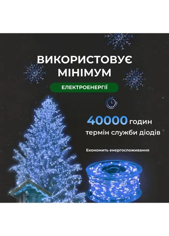Гирлянда роса на пульте 50 метров на 500 led светодиодов капля белый провод синяя Jooki (362672705)