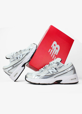 Кроссовки женские и мужские кроссовки New Balance 740 v2 White Silver Black | Нью Беланс 740 белые серебряные No Brand белые демисезоны (338433443)