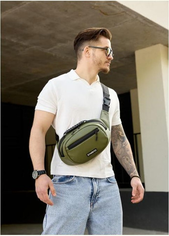 Сумка на пояс через плече чоловіча з екошкіри Хакі 35624 Sambag (334673936)