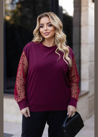 Жіночий костюм двійка кофта з сітчастими рукавами та брюки середньої посадки MonCher (340979652)