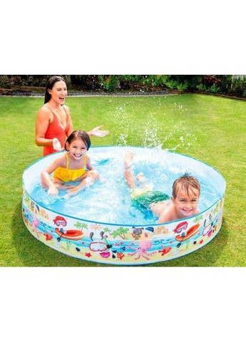 Бассейн "Веселый пляж" 152х25 см, объем: 370л, вес: 1,4кг, от 3 лет Intex (326796171)