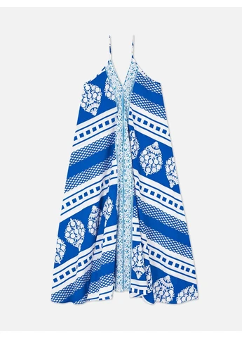 Білий сукня максі літо,білий-синій, Primark