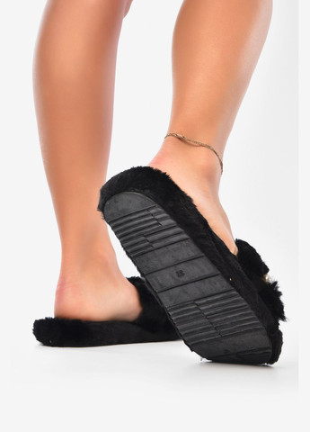 Капці домашні жіночі чорного кольору хутряні Let's Shop (341483965)