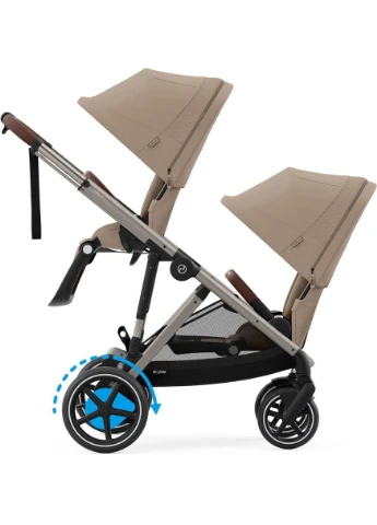 Универсальная коляска для двойни 2 в 1 e-Gazelle S TPE Almond Beige Cybex (363257792)
