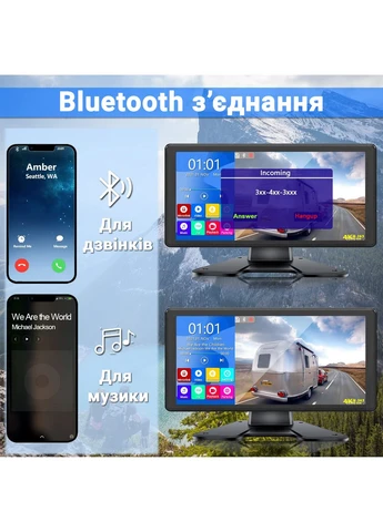 Парковочный комплекс с монитором 10,36" дюймов и 4 камерами заднего вида A3209, с видеорегистратором, bluetooth, FullHD Podofo (375216752)