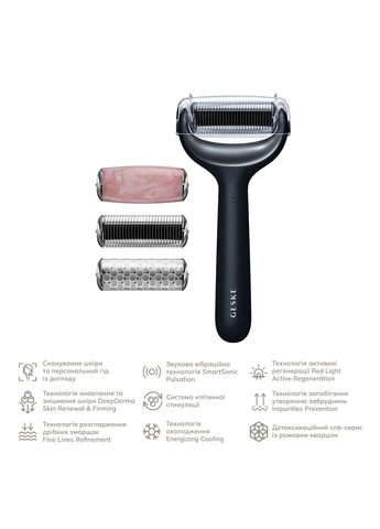 Ролер для голкової мезотерапії обличчя та тіла MicroNeedle Face & Body Roller 9 в 1, black GESKE (386485817)