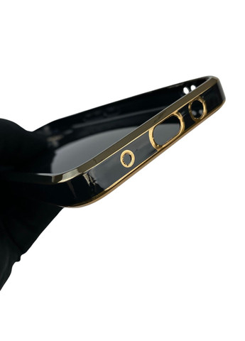 Чохол для Spark 7 (KF6n) з кільцем-підставкою із золотою окантовкою на техно спарк 7 чорний gs1 Tecno (366230313)