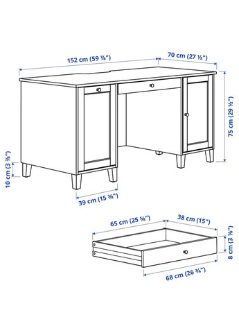 Письмовий стіл ІКЕА IDANAS 152х70 см (10514155) IKEA (278407891)