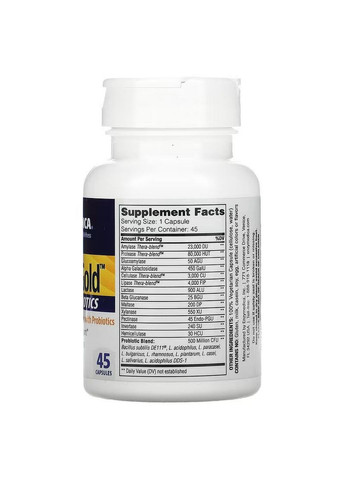 Натуральная добавка Digest Gold + Probiotics, 45 капсул Enzymedica (295898360)