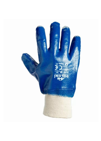 Перчатки нитрил Профи (синие) прорезиненные вязаный манжет (20143) Doloni (295037969)