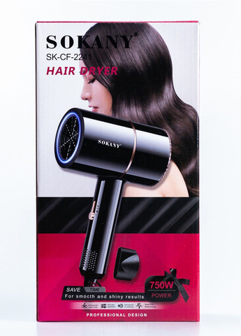 Компактний фен для волосся з насадкою концентратор 750 Вт Sokany sk-cf-2241 (284280671)