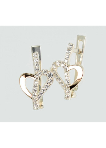 Серебряные серьги с золотыми пластинами Silver Style (367112008)