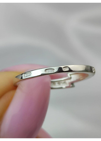 Кольцо серебряное 925 пробы с золотыми вставками 375 пробы 17р No Brand (366200270)