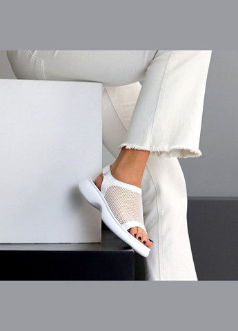 Жіночі білі шкіряні босоніжки з сіткою та застібкою на липучці — зручні літні Ailinda Босоніжки (342122490)