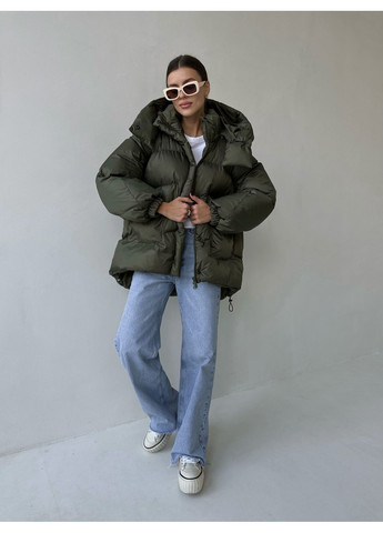Оливковый (хаки) зимний Пуховик No Brand