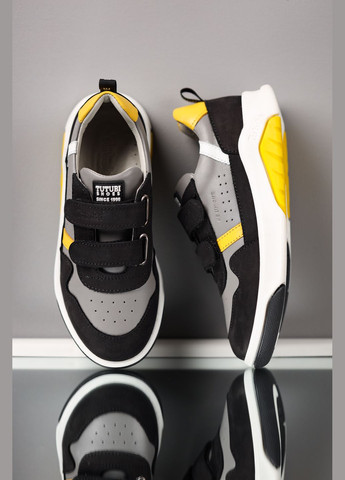 Черные демисезонные кроссовки из натуральной кожи для мальчика 9410 31 20см черный 71380 Tutubi