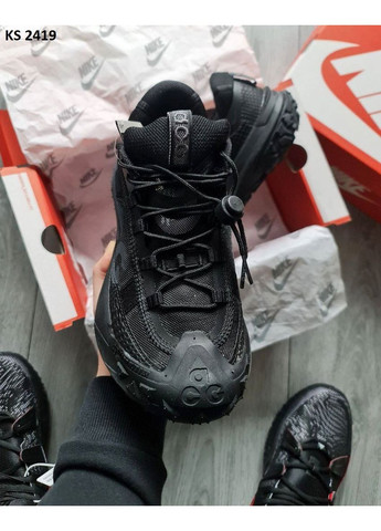 Чорні Осінні кросівки чоловічі nike acg mountain fly 2 low triple black найк асж маунс флай No Brand