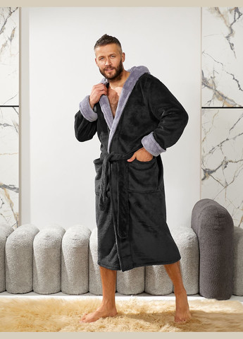 Чоловічий махровий халат з поясом та капюшоном Slazer. Tailer (302906671)