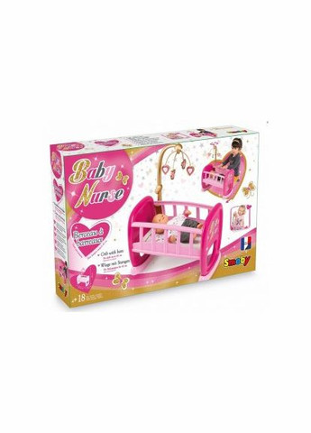 Колиска ліжко для пупса Baby Nurse з Мобілем 220328 (Прим'ята упаковка) Smoby (329188093)