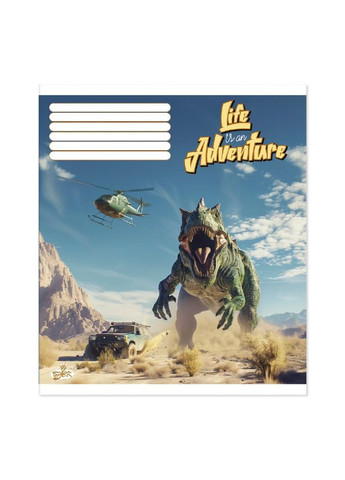 Зошит 24 арк. клітинка "Бриск" / Динозаври - дика природа Школярик (342415485)