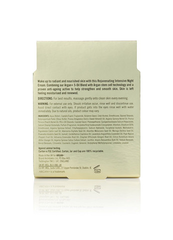 Argan+ Крем для обличчя нічний Argan+ Moroccan Argan Oil Rejuvenating Intensive 50 мл — Крем, Великобританія (303341303)