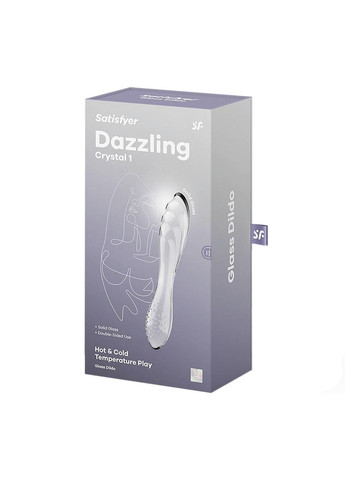 Двосторонній скляний дилдо Dazzling Crystal 1 Transparent, дуже міцний, без стопера Satisfyer (303902205)