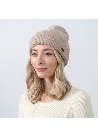Шапка біні жіноча вовна бежева GEORGE LuckyLOOK 225-657 (367991991)