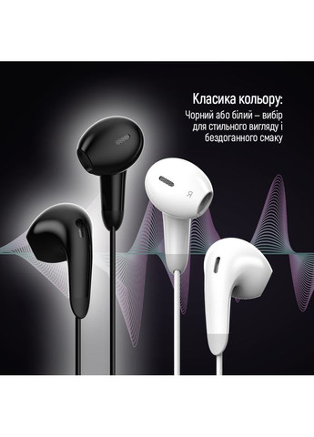 Навушники 3.5 mm Wired Earphone Sound Wave White (CW-WD04WT) Colorway (362671123)