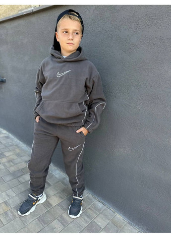 Сірий флісові костюми 🌪️хлопчик🔥 двосторонній щільний фліс No Brand
