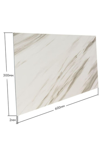 Самоклеящаяся виниловая PET плитка Серый мрамор 600х300х2мм 3D Loft (326598645)
