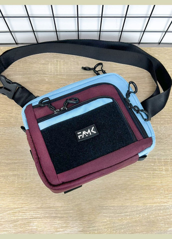 Сумка трансформер 3в1 (сумка через плече, нагрудна - слінг, бананка) для чоловіків та жінок, Бордовий Famk (328294832)