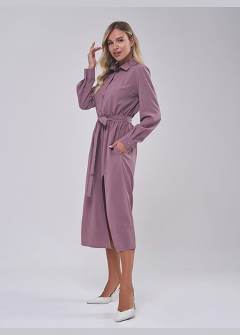 Коричневое повседневный платья рубашка ISSA PLUS однотонное