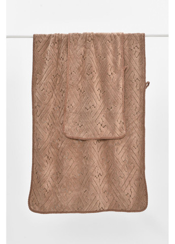 Набір однотонних рушників із мікрофібри банне+для обличчя коричневого кольору Let's Shop однотонний коричневий