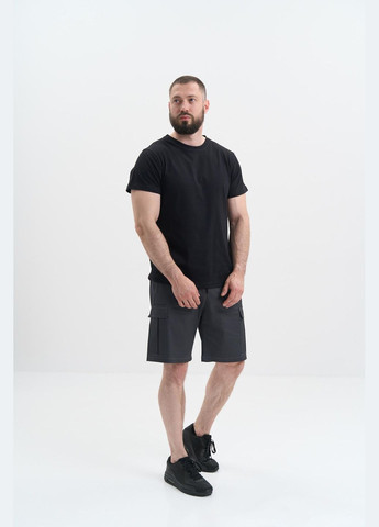 Шорти карго чоловічі стрейч-котон з кишенями літо, графітовий No Brand (338792308)