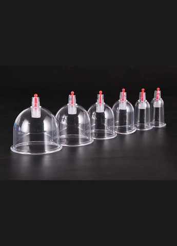 Набір масажних банок 6 штук із вакуумним пістолетом No Brand (370957537)