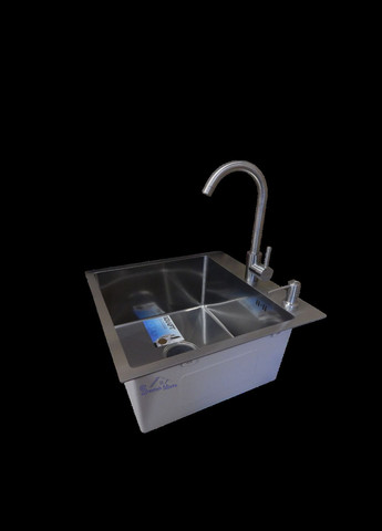 Кухонная мойка 4-в-1 (комплект) HM 50х50 NANO BLACK PVD (3.0/1.0 мм) Kraft (347324559)