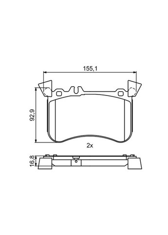 Колодки тормозные дисковые ПЕРЕДН MB GLA-CLASS (X156) 2.0 2013.12- BO 0986495398 Bosch (354333590)