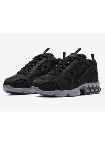Черные летние кроссовки nike x stussy air zoom spiridon cage black найк стуси No Brand