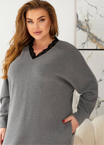 Серое повседневный платье меди свободного кроя Україна однотонное