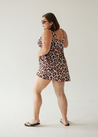 Коричневый летний купальник платье сплошной купальник-платье, слитный Ods