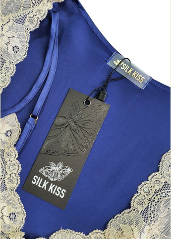 Нічна сорочка комбінація шовк Севілья M Синій Silk Kiss (285716649)