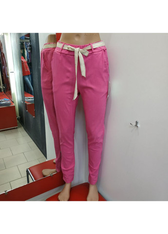 Брюки жіночі стрейч літні оверсайз рожеві No Brand (366547564)