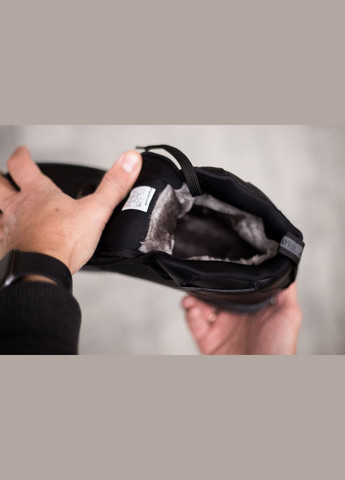 Черные зимние кроссовки зимние мужские nike air force 1 utiliti winter high black fur | найк аир форс 1 высокие черные с мехом No Brand