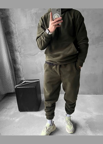 Оливковый (хаки) очень теплый костюм No Brand