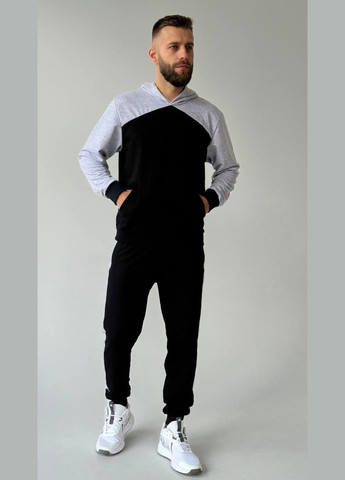 Чоловічий спортивний костюм з світло-сірими вставками No Brand (367982241)