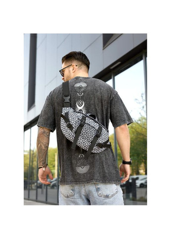 Большая мужская поясная сумка бананка DynamicDart тканевая принт "Cube" Sambag (330224200)