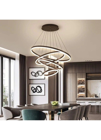 Світлодіодна люстра Олімпія PJ812С-4 40+60+80+100см (4 кільця) Коричнева No Brand (331640363)