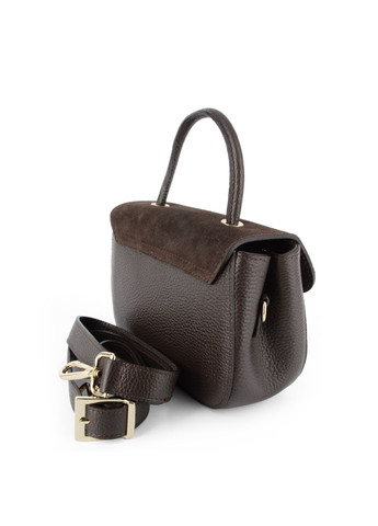 Сумка шкіряна жіноча 04023 шоколадна на застібці Virginia Conti (361048125)