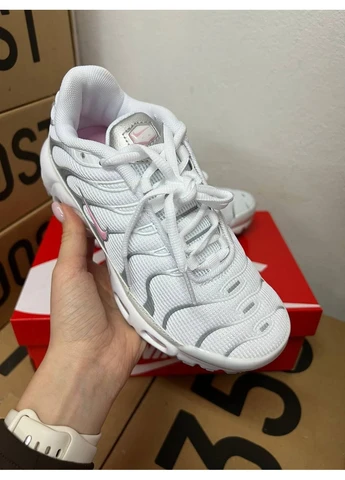 Білі кросівки чоловічі nike tn plus white pink найк тн аір макс плюс білі демісезон No Brand